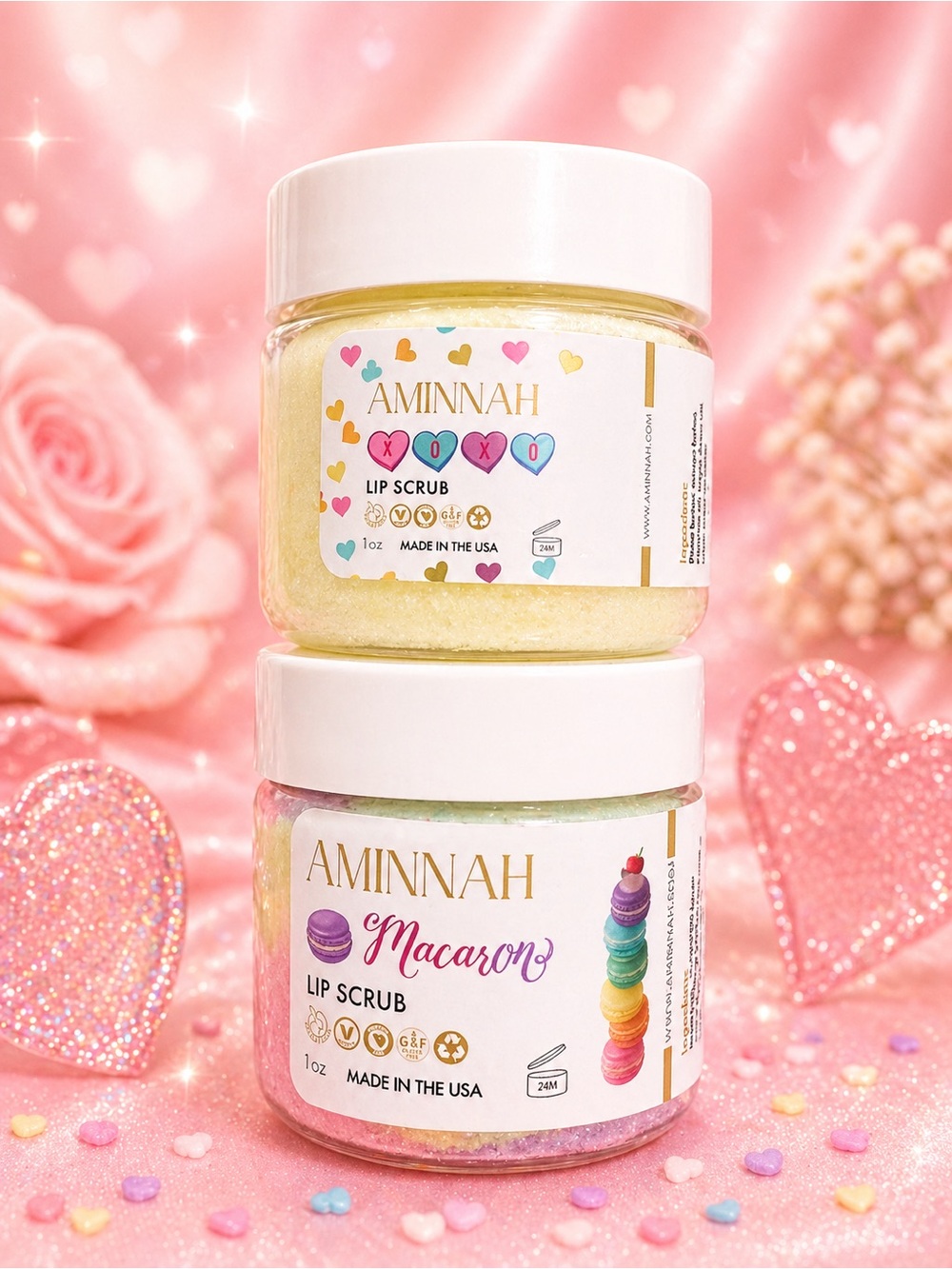 AMINNAH Macaron Lip Scrub - Pink & Pastel Blend